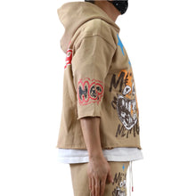 Load image into Gallery viewer, TRENT French Terry 3/4 Sleeve Crop Top Pullover Hoodie
