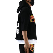 Load image into Gallery viewer, CURTIS French Terry 3/4 Sleeve Crop Top Pullover Hoodie
