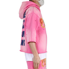 Load image into Gallery viewer, DARIUS French Terry 3/4 Sleeve Crop Top Pullover Hoodie
