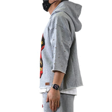 Load image into Gallery viewer, PETTI French Terry 3/4 Sleeve Crop Top Pullover Hoodie
