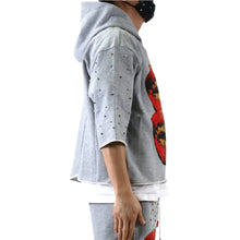 Load image into Gallery viewer, PETTI French Terry 3/4 Sleeve Crop Top Pullover Hoodie

