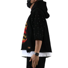 Load image into Gallery viewer, SCHUMA French Terry 3/4 Sleeve Crop Top Pullover Hoodie
