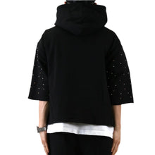 Load image into Gallery viewer, SCHUMA French Terry 3/4 Sleeve Crop Top Pullover Hoodie

