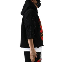 Load image into Gallery viewer, SCHUMA French Terry 3/4 Sleeve Crop Top Pullover Hoodie
