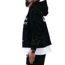 Load image into Gallery viewer, KARAN French Terry Long Sleeve Crop Top Full Zip Hoodie
