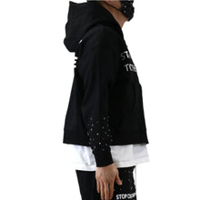 Load image into Gallery viewer, KARAN French Terry Long Sleeve Crop Top Full Zip Hoodie
