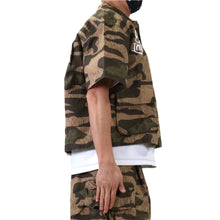 Load image into Gallery viewer, KILO Fine Ripstop Twill Boxy Cut Crop Top Short sleeve Buttondown Shirt
