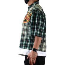 Load image into Gallery viewer, RAZE Washed Flannel Crop Top Button Down Shirt

