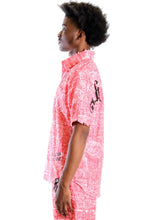 Load image into Gallery viewer, TASSE Men's ripped &amp; repaired short sleeve button down shirt
