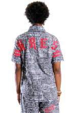 Load image into Gallery viewer, YETI Men's ripped &amp; repaired short sleeve button down shirt
