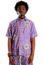 Load image into Gallery viewer, Pello Men's ripped &amp; repaired short sleeve button down shirt

