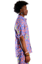 Load image into Gallery viewer, Pello Men's ripped &amp; repaired short sleeve button down shirt
