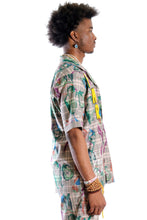 Load image into Gallery viewer, Willie L.T.K. Men's premium Short Sleeve Plaid button down shirt with hand sketch drawing pop art
