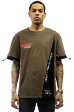 Load image into Gallery viewer, NARK Men's graphic print with cut&amp;sew brown cotton short sleeve tee
