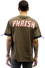 Load image into Gallery viewer, NARK Men's graphic print with cut&amp;sew brown cotton short sleeve tee

