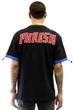 Load image into Gallery viewer, NIGHT Men's graphic print with cut&amp;sew black cotton short sleeve tee

