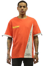 Load image into Gallery viewer, TESS Men's graphic print with cut&amp;sew orange cotton short sleeve tee
