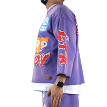 Load image into Gallery viewer, DIAZ S/N Jersey 3/4 Sleeve Crop Top Tee
