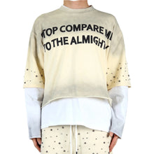 Load image into Gallery viewer, NOEL S/N Jersey 3/4 Sleeve Crop top Tee with Layered long sleeve
