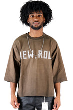 Load image into Gallery viewer, ELLE S/N Jersey 3/4 Sleeve Crop Top Tee with Detachable Necklace
