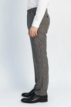 Load image into Gallery viewer, Navy Beige Checkered Fabric Trousers – Wessi
