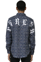 Load image into Gallery viewer, Fumo Men's ripped &amp; repaired button down shirt
