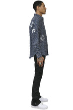 Load image into Gallery viewer, Fumo Men's ripped &amp; repaired button down shirt
