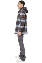 Load image into Gallery viewer, REYNA Men's Oversize Heavy Flannel Outer Shirket with detachable Cire Hoodie
