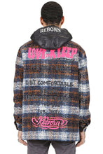 Load image into Gallery viewer, REYNA Men's Oversize Heavy Flannel Outer Shirket with detachable Cire Hoodie
