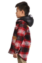 Load image into Gallery viewer, MACKAY Kid's Oversize Flannel outer shirket with detachable padded cire hood
