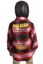 Load image into Gallery viewer, MACKAY Kid's Oversize Flannel outer shirket with detachable padded cire hood
