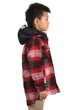 Load image into Gallery viewer, MACKAY Kid's Oversize Flannel outer shirket with detachable padded cire hood
