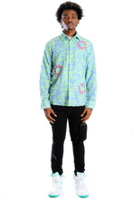 Load image into Gallery viewer, Citron Men's ripped &amp; repaired button down shirt
