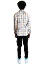 Load image into Gallery viewer, Nirve L.T.K. Men's premium Long Sleeve Plaid button down shirt with hand sketch drawing pop art
