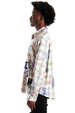 Load image into Gallery viewer, Nirve L.T.K. Men's premium Long Sleeve Plaid button down shirt with hand sketch drawing pop art
