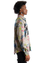 Load image into Gallery viewer, Rans L.T.K. Men's premium Long Sleeve Plaid button down shirt with hand sketch drawing pop art
