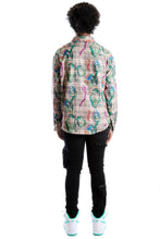 Load image into Gallery viewer, Willie L.T.K. Men's premium Long Sleeve Plaid button down shirt with hand sketch drawing pop art
