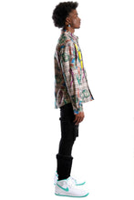 Load image into Gallery viewer, Willie L.T.K. Men's premium Long Sleeve Plaid button down shirt with hand sketch drawing pop art
