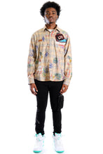 Load image into Gallery viewer, Maxis L.T.K. Men's premium Long Sleeve Plaid button down shirt with hand sketch drawing pop art
