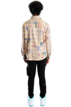 Load image into Gallery viewer, Maxis L.T.K. Men's premium Long Sleeve Plaid button down shirt with hand sketch drawing pop art
