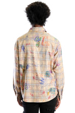 Load image into Gallery viewer, Maxis L.T.K. Men's premium Long Sleeve Plaid button down shirt with hand sketch drawing pop art
