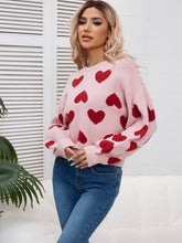 Load image into Gallery viewer, Kawaii Heart Pattern Puff Sleeves Sweater | NCS
