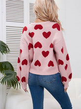 Load image into Gallery viewer, Kawaii Heart Pattern Puff Sleeves Sweater | NCS
