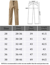 Load image into Gallery viewer, HUNGSON Boys Mens Cargo Pants Casual Hiking Pants Joggers Athletic Pants Cotton Loose Straight Sweatpants for Boys Men 28 White
