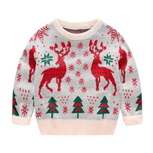 Load image into Gallery viewer, Kids Reindeer Jacquard Christmas Holiday Sweater | NCS
