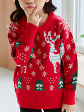 Load image into Gallery viewer, Kids Reindeer Jacquard Christmas Holiday Sweater | NCS
