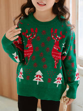 Load image into Gallery viewer, Kids Reindeer Jacquard Christmas Holiday Sweater | NCS
