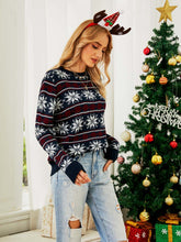 Load image into Gallery viewer, Knit Long-Sleeved Snowflake Christmas Sweater | NCS
