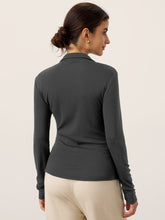Load image into Gallery viewer, Wool Asymmetric Side Ruched Stretch Top BRIONY
