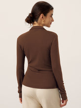 Load image into Gallery viewer, Wool Asymmetric Side Ruched Stretch Top BRIONY
